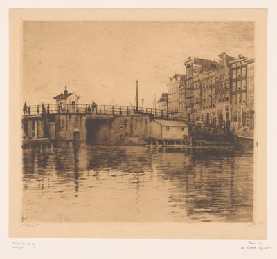 アムステルダムの Kraansluis のビュー 作： Willem Witsen (signed by artist)