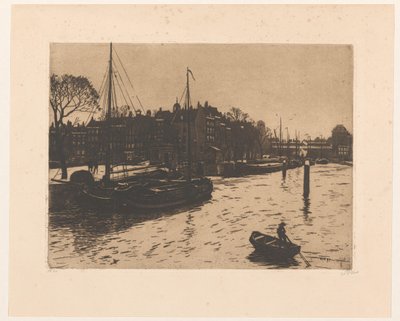 ロッテルダムのルーヴハーフェンの眺め 作： Willem Witsen (signed by artist)