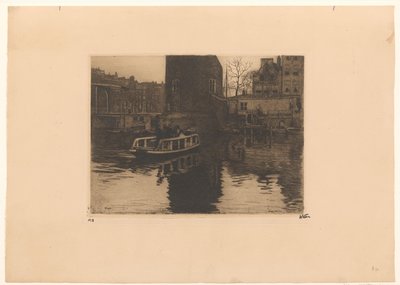 アムステルダムのモンテルバーンストーレンの陸橋の眺め 作： Willem Witsen (signed by artist)