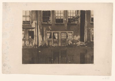 アムステルダムの Oudezijds Achterburgwal の家 作： Willem Witsen (signed by artist)