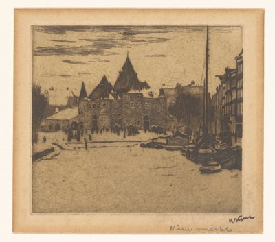 アムステルダムのニューマルクト 新しい市場 (オブジェクトのタイトル) 作： Willem Witsen (signed by artist)