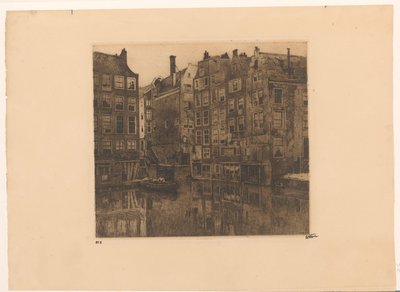 アムステルダムの Oudezijds Voorburgwal と Oudezijds Kolk 作： Willem Witsen (signed by artist)