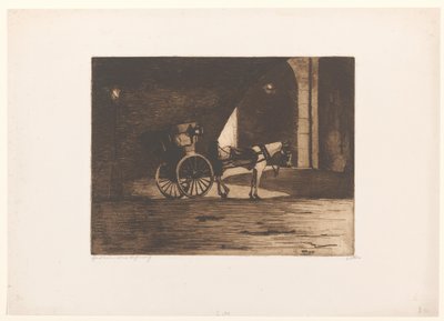 ロンドンのウォータールー橋の下の馬車 作： Willem Witsen (signed by artist)
