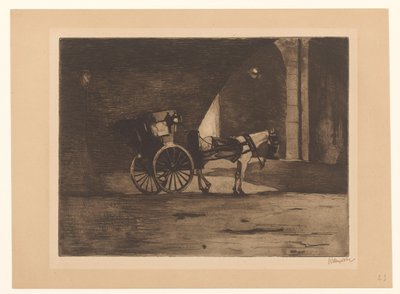 ロンドンのウォータールー橋の下の馬車 作： Willem Witsen (signed by artist)