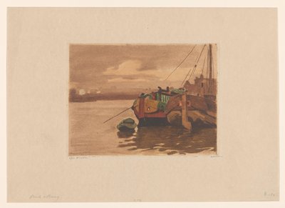 アムステルダムの IJ のはしけ 作： Willem Witsen (signed by artist)