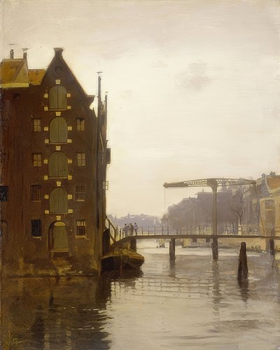 アムステルダムのGraint（ウイレンブルクのアムステルダム運河の倉庫）のボーデンシュパイヒャー 作： Willem Arnoldus Witsen