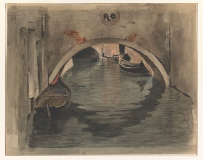 ヴェネツィアのアーチ橋の下を見る 作： Willem Arnoldus Witsen