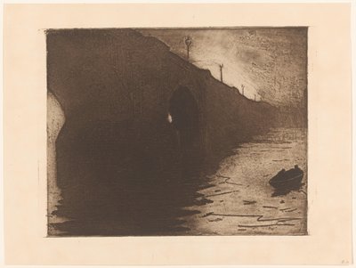 ロンドンの霧の中のウォータールー橋の眺め 作： Willem Arnoldus Witsen