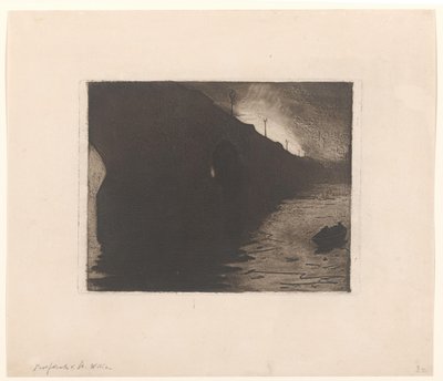 ロンドンの霧の中のウォータールー橋の眺め 作： Willem Arnoldus Witsen