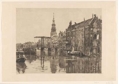 アムステルダムのスウェーデン倉庫の橋の眺め 作： Willem Arnoldus Witsen