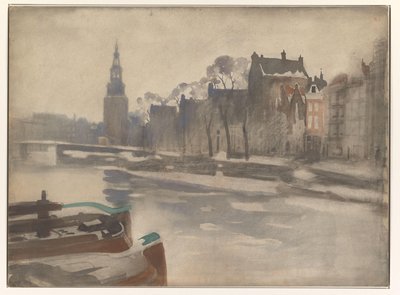 Montelbaanstoren の Oude Schans の眺め 作： Willem Arnoldus Witsen