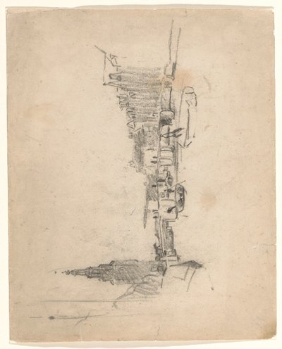 Montelbaanstoren の Oude Schans の眺め 作： Willem Arnoldus Witsen