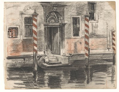 ベニスの大運河沿いの家、カラー ノート付き 作： Willem Arnoldus Witsen