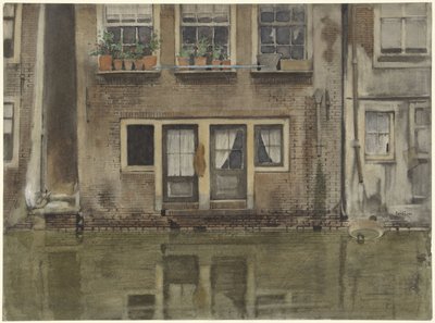 アムステルダムの運河沿いの家々 作： Willem Arnoldus Witsen