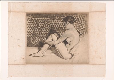 全裸でソファーに座り膝を立てている 作： Willem Arnoldus Witsen