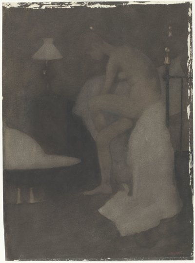ベッドの端に座っている裸の女性 作： Willem Arnoldus Witsen