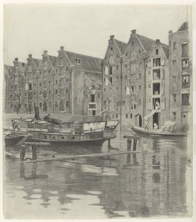 運河沿いの倉庫 作： Willem Arnoldus Witsen