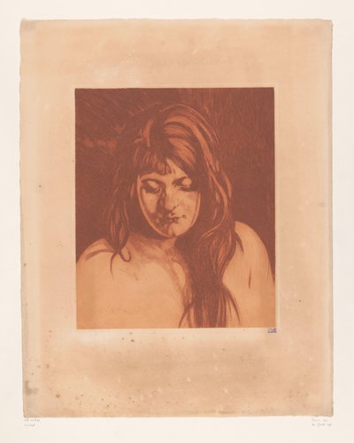 見知らぬ女性の肖像 ゆるい髪の女性の頭（原題） 作： Willem Arnoldus Witsen