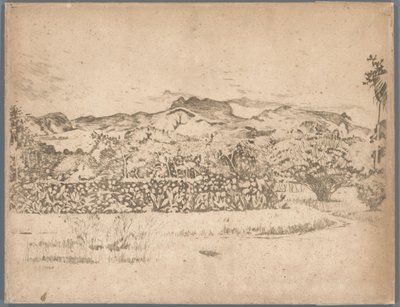 De Kloet、ガンバール火山の眺め 作： Willem Arnoldus Witsen