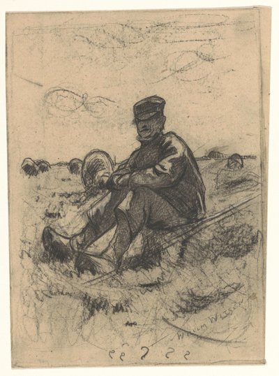 座っている羊飼い 作： Willem Arnoldus Witsen