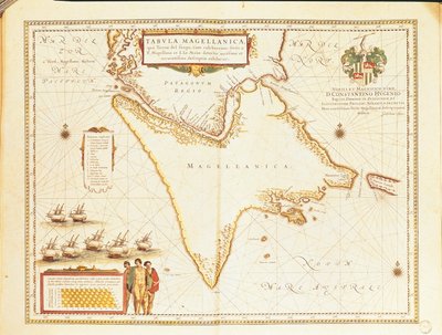 マゼラン海峡（Theatrum Orbis Terrarumより、Willem and Joan Blaeu著 作： Willem and Joan  Blaeu