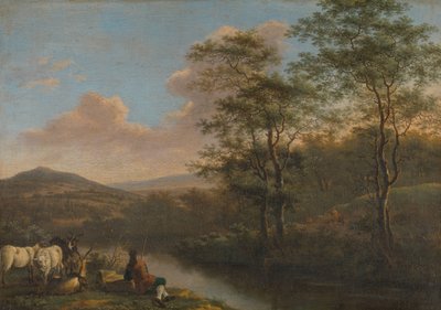 牧夫が休むイタリアの風景 作： Willem de Heusch
