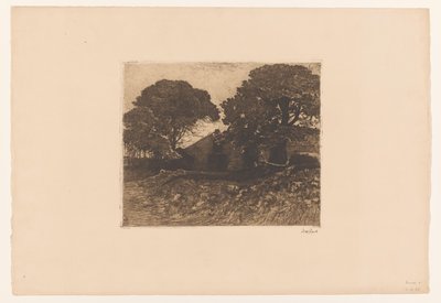 大きな木の近くの農場または家屋敷 作： Willem de Zwart (signed by artist)