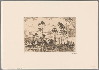 裸の木と木こりのある風景 チョップウッドのロード（原題） 作： Willem de Zwart (signed by artist)