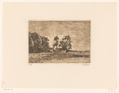 牛のいる草原（原題） 作： Willem de Zwart (signed by artist)