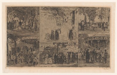 市場の日と村の見本市の 6 つのスケッチ 作： Willem de Zwart (signed by artist)