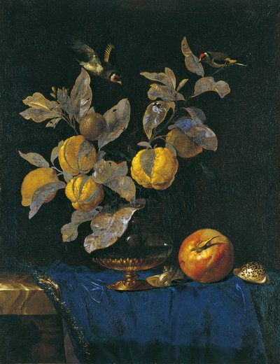 果物のある静物 作： Willem van Aelst