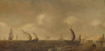 スヘフェニンゲンのビーチの海景 作： Willem van Diest (attributed to)