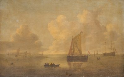 町を背景にした海の風景 作： Willem van Diest