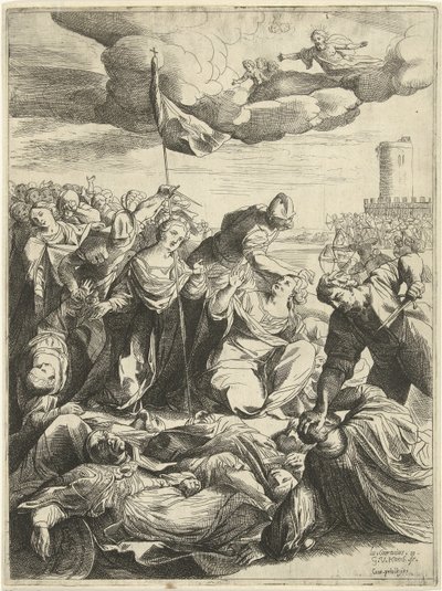 フン族に包囲された聖ウルスラ 作： Willem van Haecht (II)