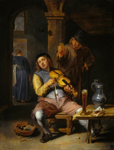 盲目のバイオリン弾き、1637年～1677年。 作： Willem van Herp