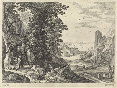 聖ジェロームのある風景 作： Willem van Nieulandt (II)