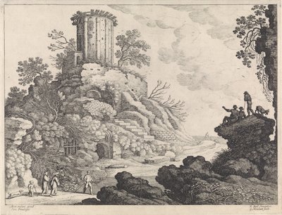 寺院跡のある風景 作： Willem van Nieulandt (II)