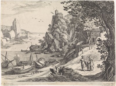 ハガルとイシュマエルの追放のある風景 イタリアの風景（連載タイトル） 作： Willem van Nieulandt (II)