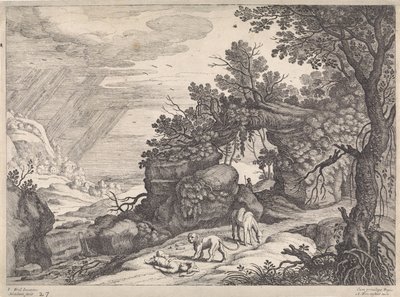 死んだ神の人、ライオン、ロバのいる風景 イタリアの風景（連載タイトル） 作： Willem van Nieulandt (II)