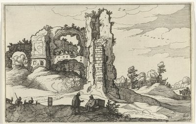 門のある廃墟 ローマ時代の遺跡と海岸の風景 (シリーズ 1) (シリーズ タイトル) 作： Willem van Nieulandt (II)