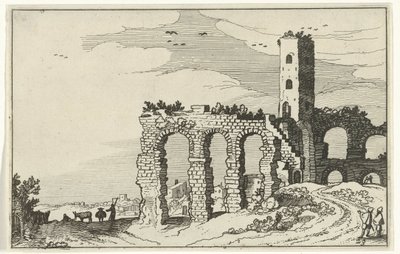 水道橋の廃墟 ローマ時代の遺跡と海岸の風景 (シリーズ 1) (シリーズ タイトル) 作： Willem van Nieulandt (II)