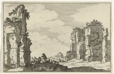 カラカラ浴場跡 ローマ時代の遺跡と海岸の風景 (シリーズ 1) (シリーズ タイトル) 作： Willem van Nieulandt (II)