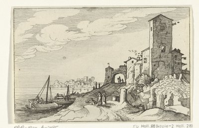 海岸の塔と門 ローマ時代の遺跡と海岸の風景 (シリーズ 1) (シリーズ タイトル) 作： Willem van Nieulandt (II)