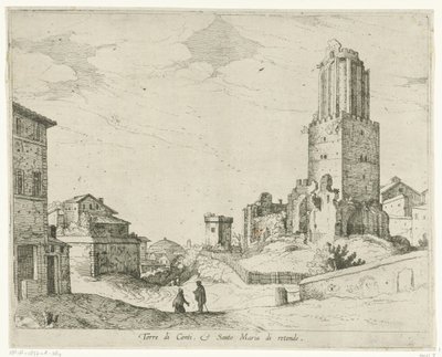 ミリツィエの塔とパンテオン Torre di Conti e Santo Maria di retonde (オブジェクトのタイトル) ローマの景色 (シリーズ タイトル) 作： Willem van Nieulandt (II)