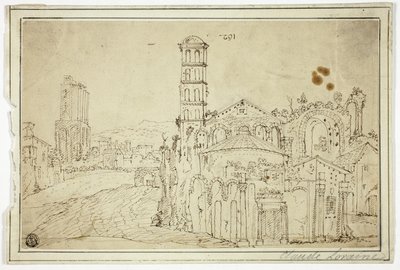 ローマの眺めメリサの塔、初期キリスト教教会跡 作： Willem van Nieuwlandt II