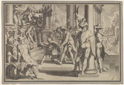 正義のアレゴリー 法の尊厳 恩赦を受ける男を描いた法廷シーン 1605年 作： Willem van Swanenburg
