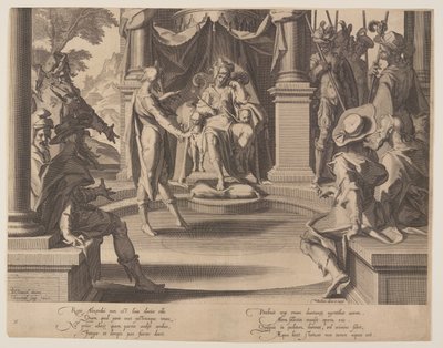 裁判官としてのアレクサンダー大王、プレート10（「正義の王座」より） 作： Willem van Swanenburgh