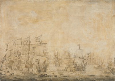 1658 年 11 月 8 日、サウンドでのオランダ艦隊とスウェーデン艦隊の間の戦い 作： Willem van de Velde (I) (attributed to)