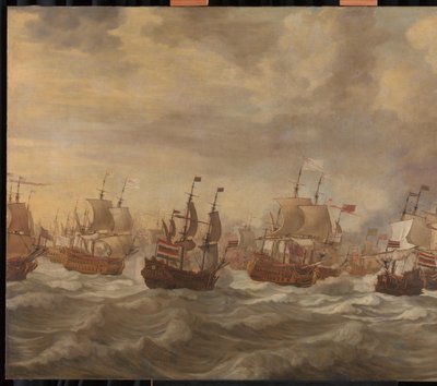 4 日間の海戦 (1666 年 6 月 11 ～ 14 日) のエピソード 作： Willem van de Velde (I) (attributed to)