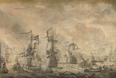 1658 年 11 月 8 日、サウンドでのオランダ艦隊とスウェーデン艦隊の間の戦い 作： Willem van de Velde (I)